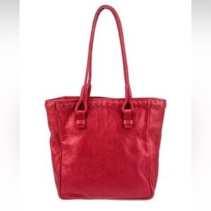 bottega veneta red metallic bag